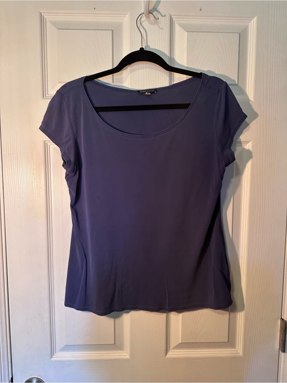 Eileen Fisher 100% Silk Classic Scoop Neck Women's Top